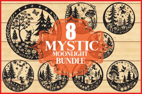 8 Magical Night Fairy Clipart Collection: Graphics & Illustrations