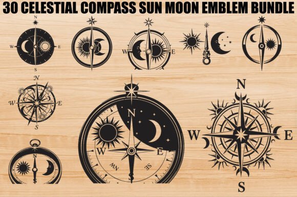 Celestial Compass SVG Bundle: Graphics & Illustrations for Brand Storytelling