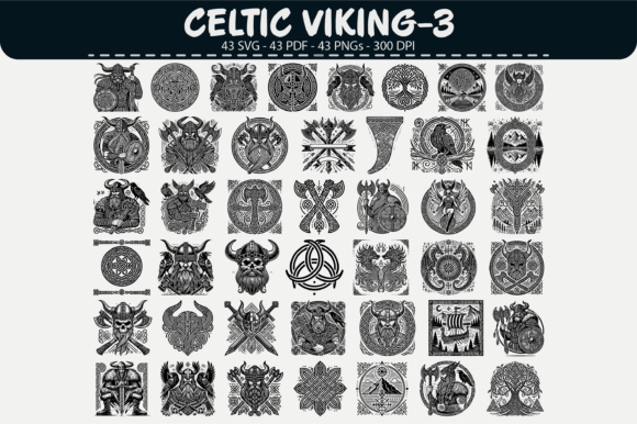 Celtic Viking Vector Set – 43 Graphics & Illustrations