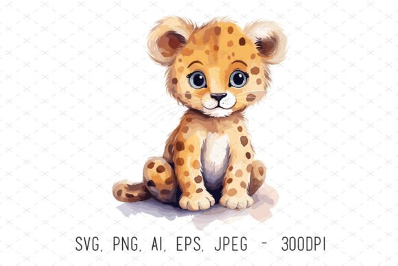 Cute Leopard Sublimation Clipart: Graphics & Illustrations for Editorial Charm