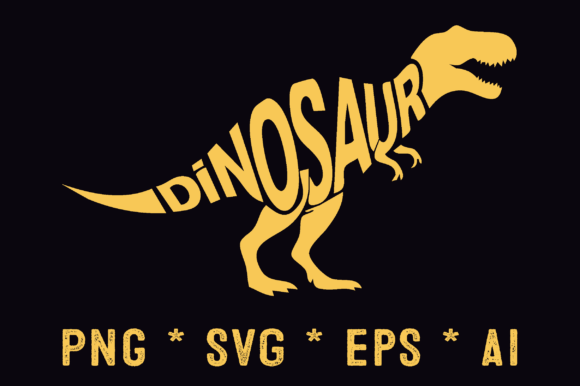 Dinosaur Wordart Typography Silhouette: Bold Graphics & Illustrations