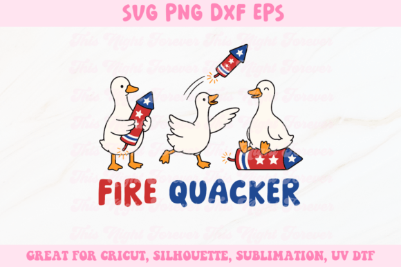 Fire Quacker SVG: 4th of July Goose Graphics & Illustrations