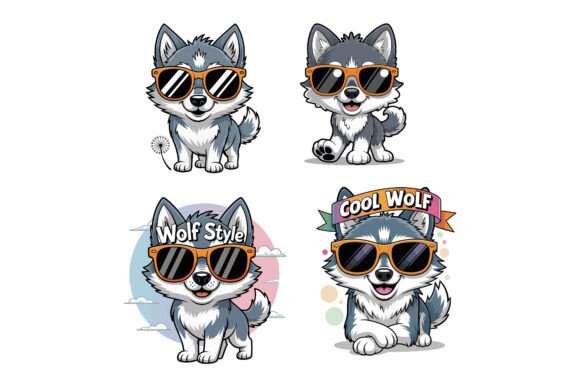 Funny Baby Wolf Silhouette Vector: Graphics & Illustrations for Crafters