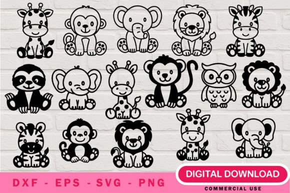 Jungle Animals SVG Bundle: Graphics & Illustrations for Local Branding