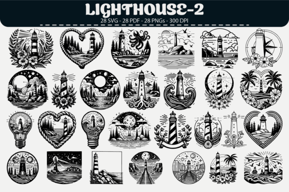 Lighthouse Clipart – 28 Designs: Graphics & Illustrations