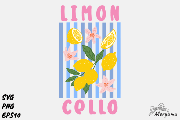Limoncello Summer Lemon Hand Drawn SVG: Graphics & Illustrations