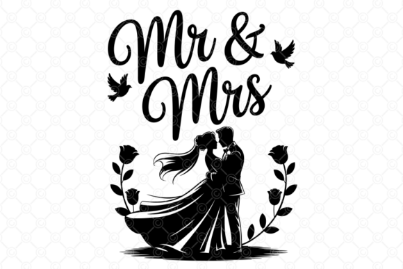 Mr and Mrs SVG, Wedding Couple SVG, 06 Graphics & Illustrations