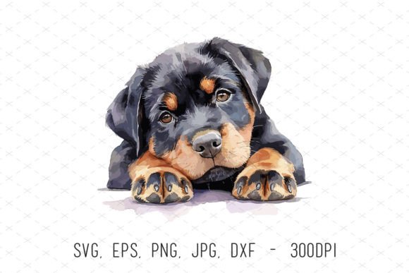 Peeking Rottweiler Dog Puppy Clipart SVG