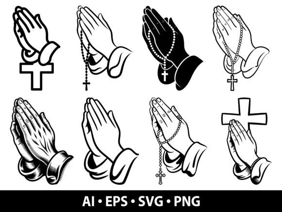 Praying Hands SVG Bundle: Graphics & Illustrations for Faith-Based Branding