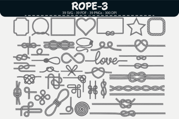 Rope Knots Frames Set: 39 Graphics & Illustrations