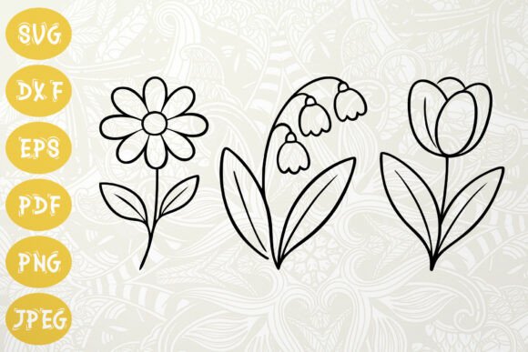 Spring Wildflower Clipart SVG Bundle: Graphics & Illustrations for Local Branding