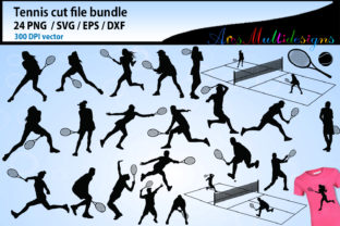 Tennis Silhouette Bundle: Graphics & Illustrations for Crafters
