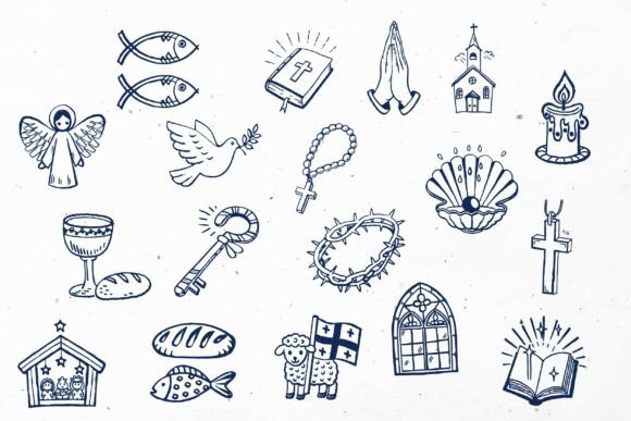Various Religious Christianity Doodle