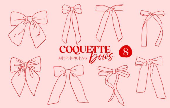 Whimsical Bows Clipart: Graphics & Illustrations for Editorial Charm